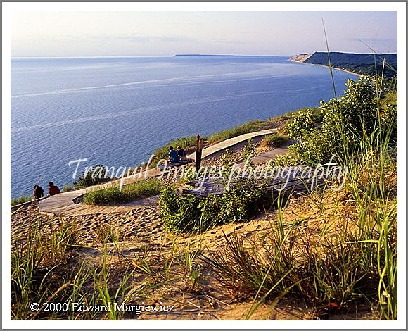 350185---Couples taking in a Lake Michigan sunset, Sleeping Bear Dunes NP 